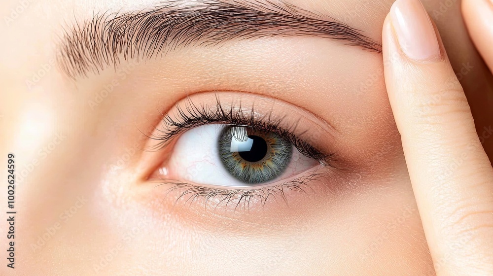 Obraz premium irritated rubbing eye dry relief vision pain