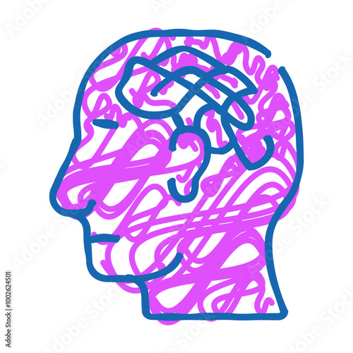 confused thoughts doodle icon sketch vector. confused thoughts sign. isolated symbol illustration