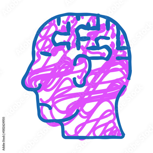 labyrinth neurosis doodle icon sketch vector. labyrinth neurosis sign. isolated symbol illustration