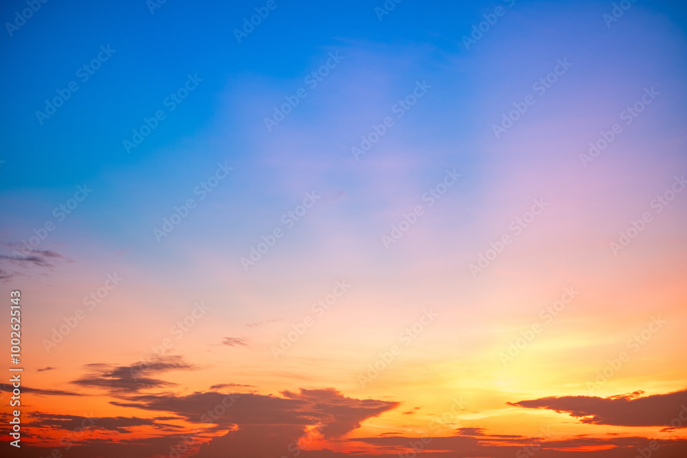 Beautiful , luxury soft gradient orange gold clouds and sunlight on the blue sky perfect for the background, take in everning,Twilight, Large size, high definition landscape photo Beautiful , luxury soft gradient orange gold clouds and sunlight on the blue sky perfect for the background, take in everning,Twilight, Large size, high definition landscape photo