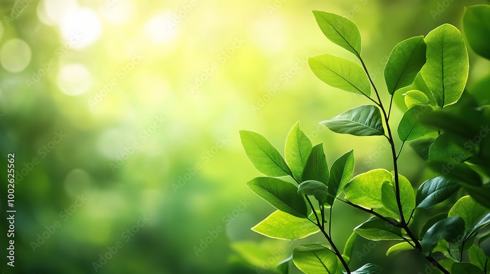 Green Leaves with Soft Light Background Green Leaves with Soft Light Background