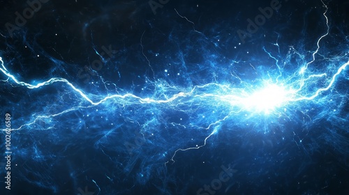 Blue abstract hi speed internet technology background illustration. bolt, thunderbolt, Spark