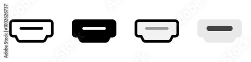 Editable vector hdmi cable port icon. Part of a big icon set family. Perfect for web and app interfaces, presentations, infographics, etc