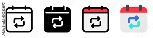 Editable vector repeat calendar event icon. Part of a big icon set family. Perfect for web and app interfaces, presentations, infographics, etc