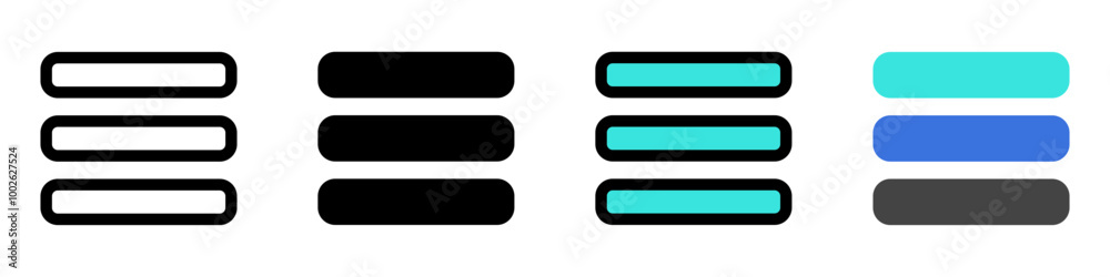 Editable vector row, list, menu icon. Part of a big icon set family. Perfect for web and app interfaces, presentations, infographics, etc Editable vector row, list, menu icon. Part of a big icon set family. Perfect for web and app interfaces, presentations, infographics, etc