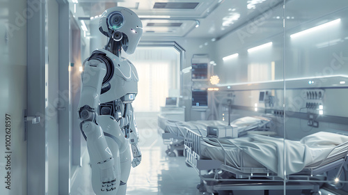 Wallpaper Mural The Future of Care: A Futuristic Hospital Room with Robotic Assistance Torontodigital.ca