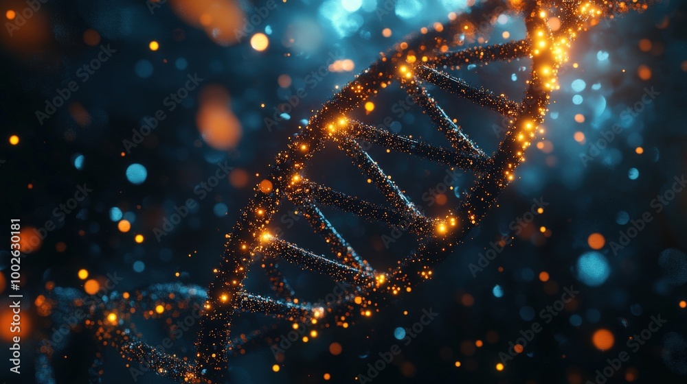 Glowing DNA Double Helix: A Representation of Life's Code Glowing DNA Double Helix: A Representation of Life's Code