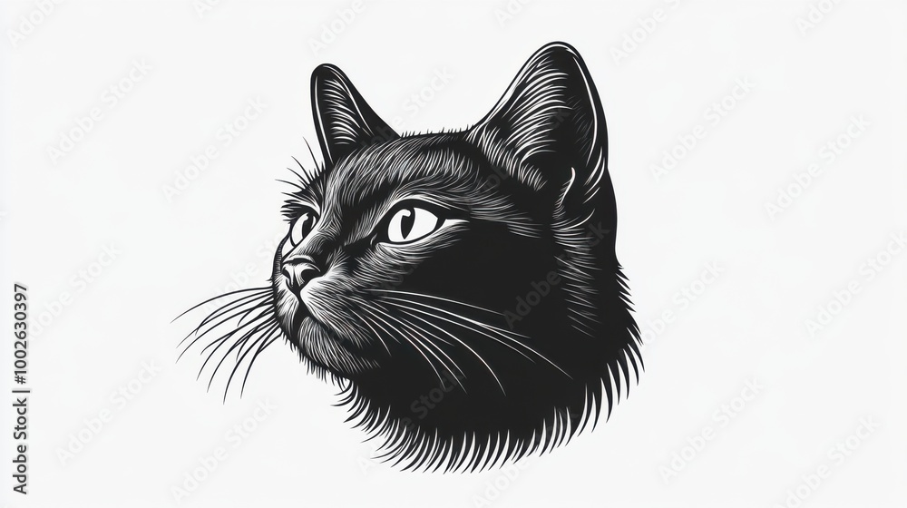 Obraz premium black and white cat portrait