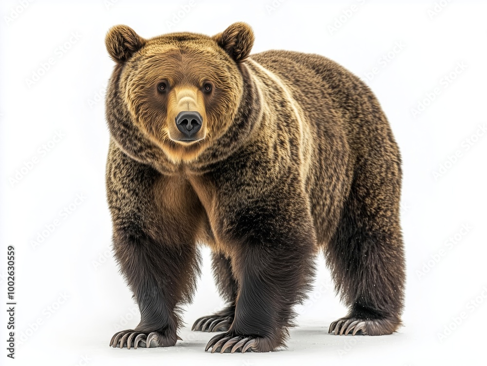 Fototapeta premium Grizzly Bear Standing on All Fours in Full Body View