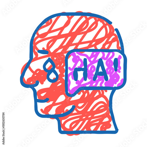 ambivalence neurosis, sharp mood swings doodle icon sketch vector. ambivalence neurosis, sharp mood swings sign. isolated symbol illustration