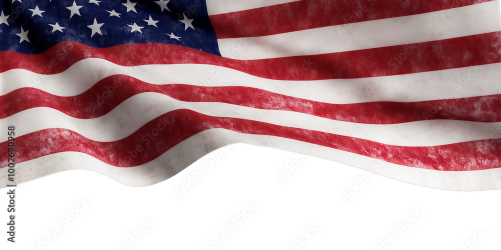 Obraz premium Close up american flag waving in the wind