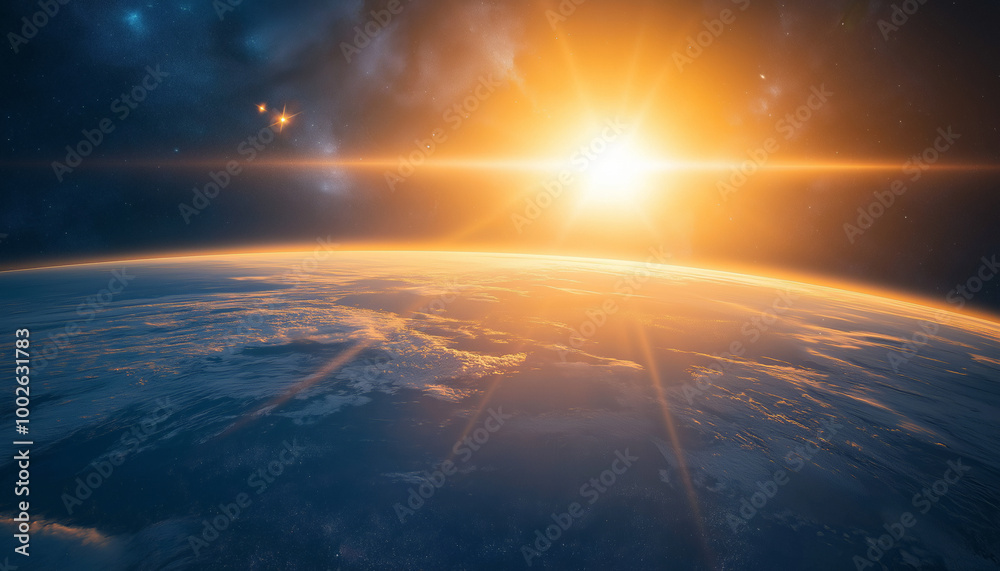 A stunning view of the Earth from space with the sun rising over the horizon, showcasing the beauty of the planet and the vastness of the cosmos
A stunning view of the Earth from space with the sun rising over the horizon, showcasing the beauty of the planet and the vastness of the cosmos