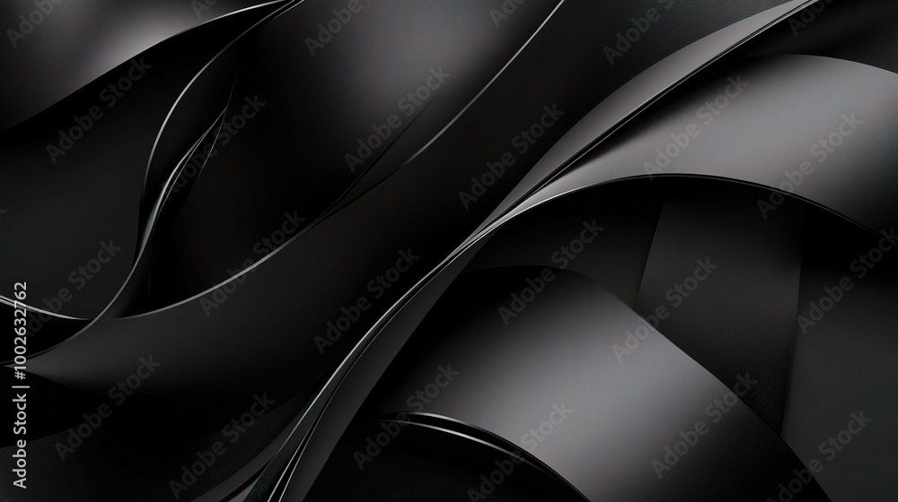 Elegant Black Abstract Curves for Modern Design