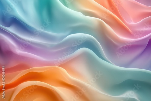 Abstract Background with Wavy Pastel Fabric