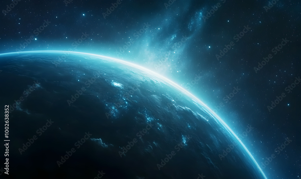 Obraz premium graphics of space, planets, and astronauts on a white background.