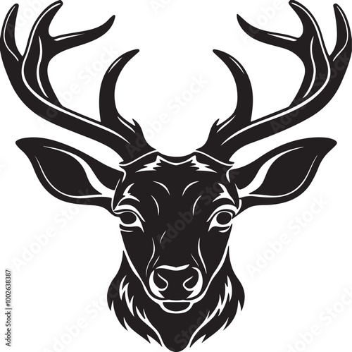 Minimalist deer silhouette in vector style on a white background, highlighting the animal's elegant shape