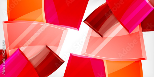 Round 3d shapes, plates background. Creative composition design template