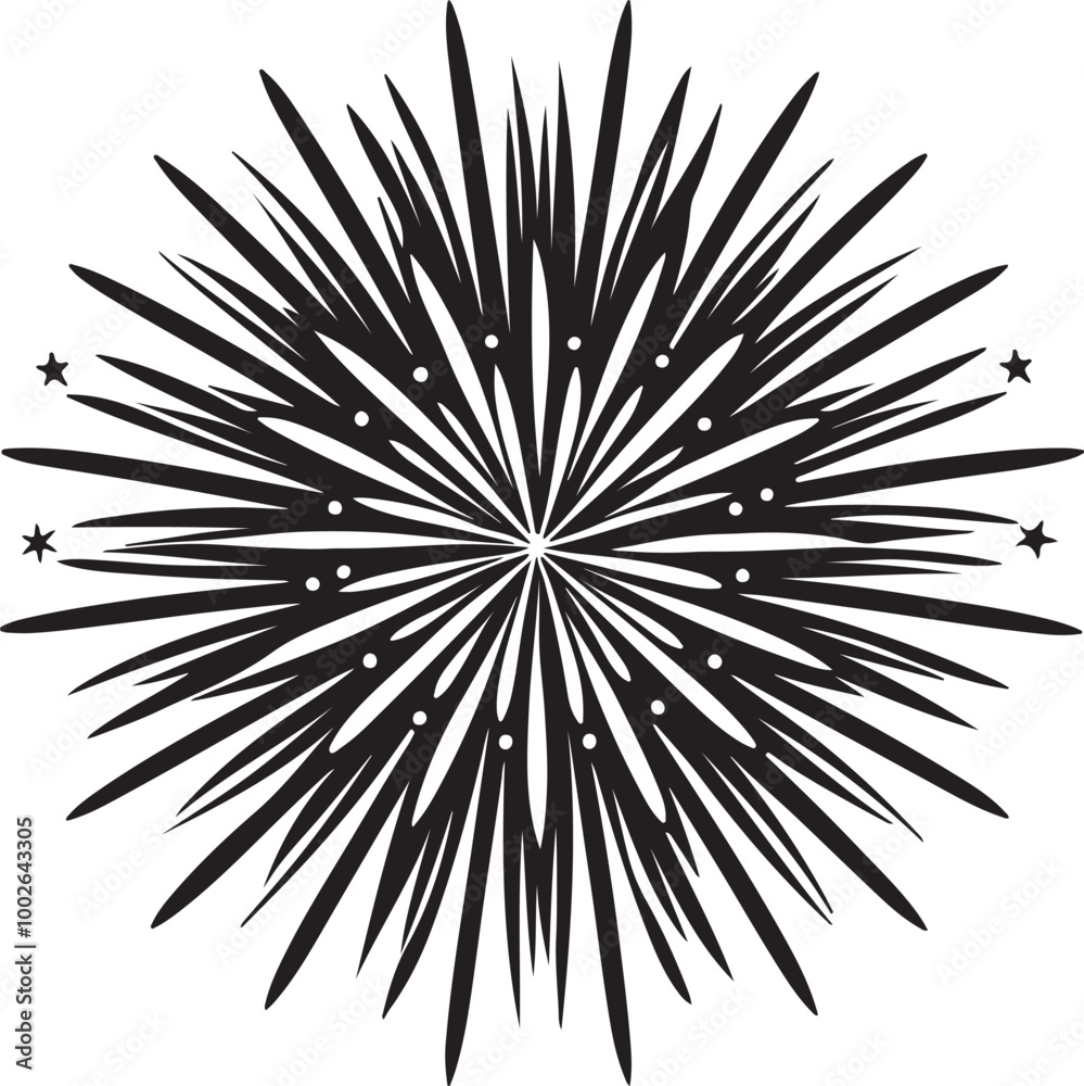 Obraz premium Vector image depicting a display of colorful fireworks lighting up the night sky, emphasizing celebration and joy