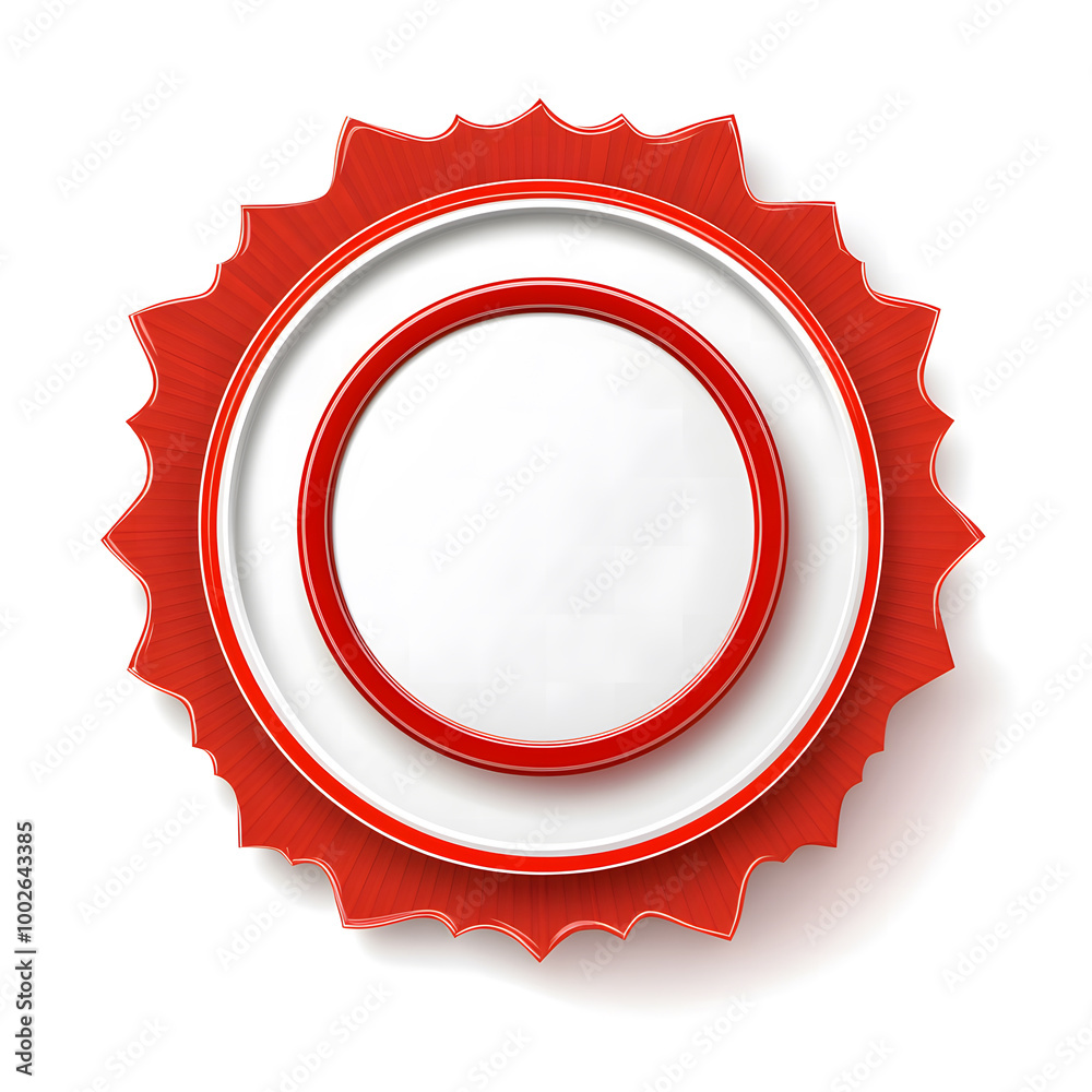Blank Red Ribbon Badge with Bow for Awards or Celebrations Blank Red Ribbon Badge with Bow for Awards or Celebrations
