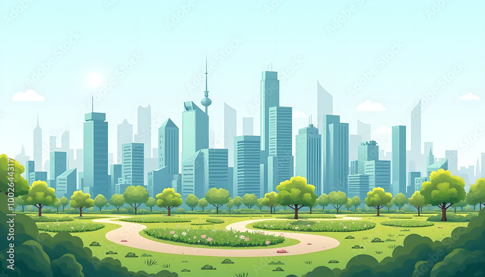 Obraz premium City with sustainable development