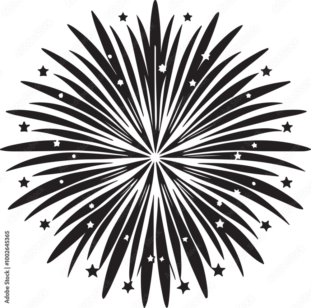 Obraz premium Vector image depicting a display of colorful fireworks lighting up the night sky, emphasizing celebration and joy