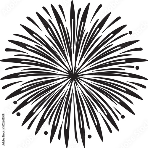 Vector image depicting a display of colorful fireworks lighting up the night sky, emphasizing celebration and joy
