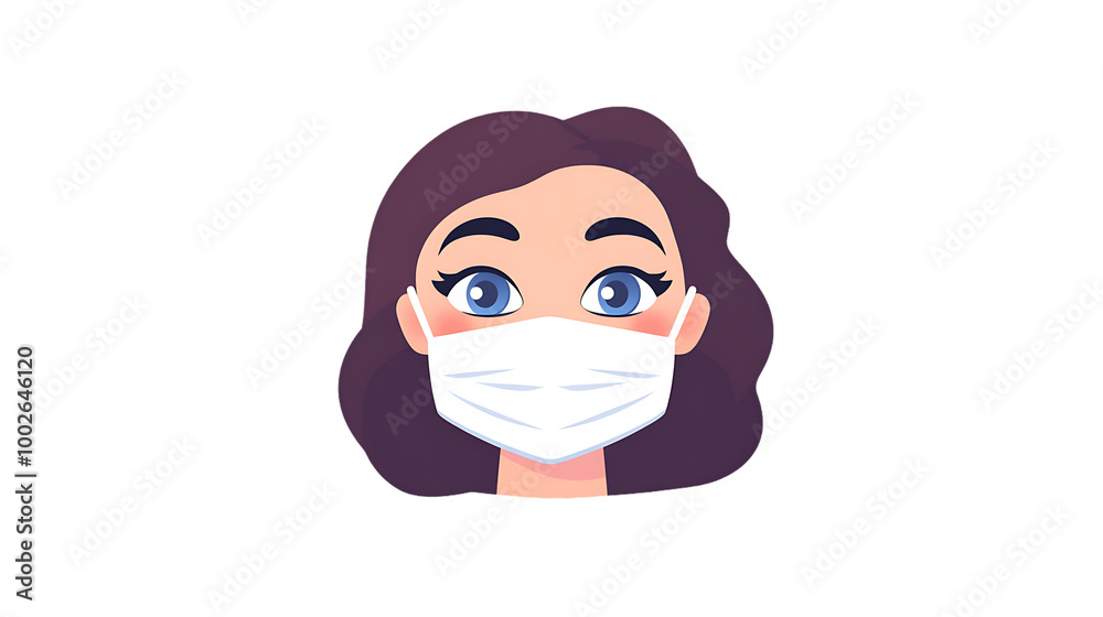 3D cartoon character with a friendly yellow face wearing a mask 3D cartoon character with a friendly yellow face wearing a mask