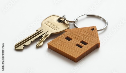 House Key with Wooden Charm photo