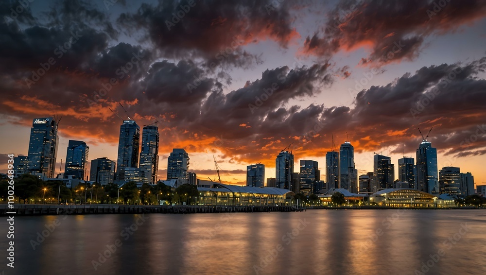 Sunset view at Docklands, Melbourne, Australia. Sunset view at Docklands, Melbourne, Australia.
