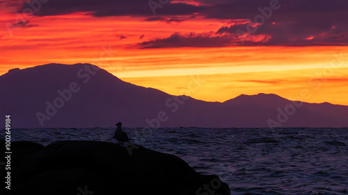 sunset over the mountains