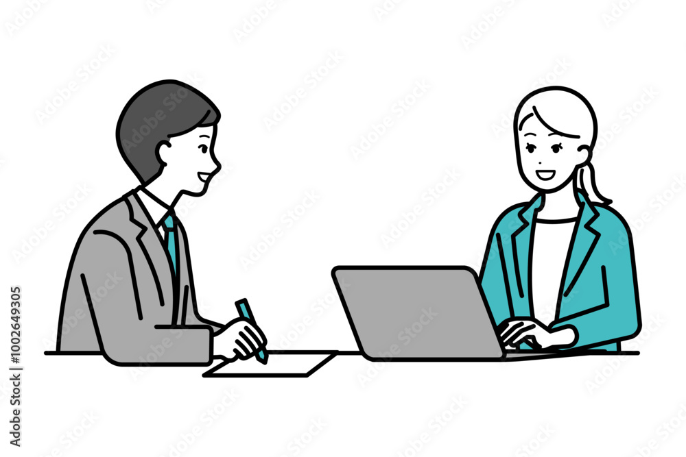 Illustration of business people having a conversation. Illustration of business people having a conversation.