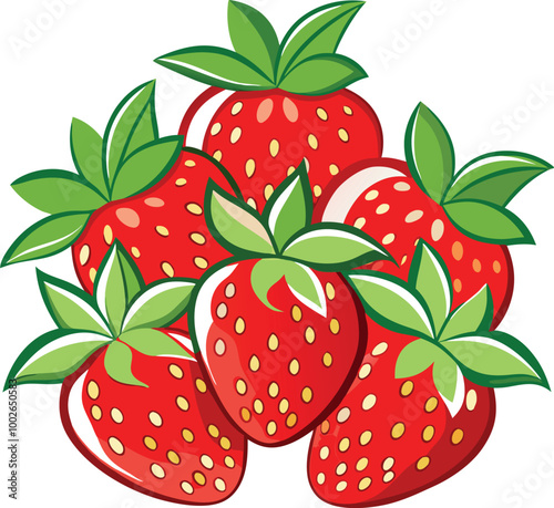 Black and white illustration featuring a group of strawberries in silhouette form