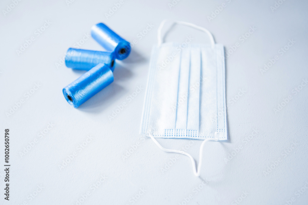 Set for walking dogs on a white background selective focus Set for walking dogs on a white background selective focus