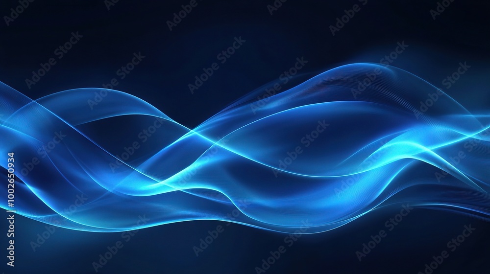 Blue Waves on Dark Background Blue Waves on Dark Background