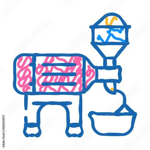 industrial crusher for production peanut butter doodle icon sketch vector. industrial crusher for production peanut butter sign. isolated symbol illustration