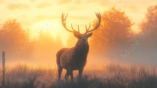 deer nature wildlife animal walking proud out of the mist