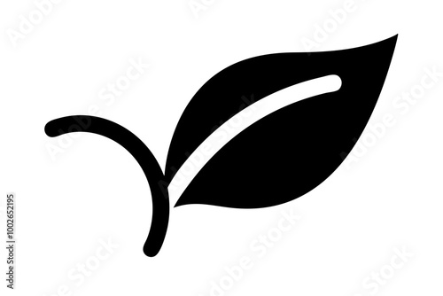 Leaf Icon A Clean Vector Illustration for Eco Friendly Designs and Green Branding Solutions
 photo