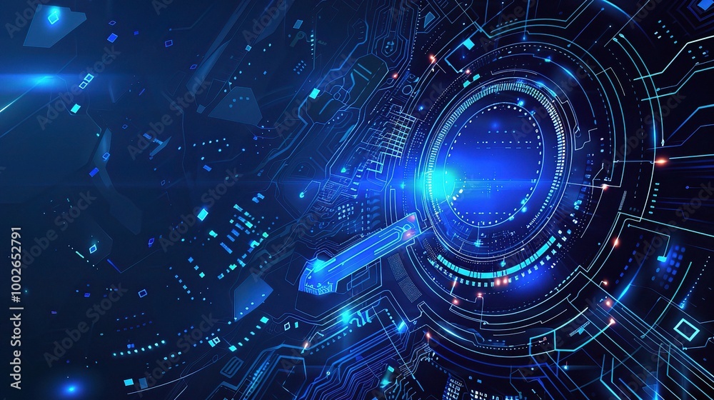 Stunning Blue Intelligent Robot Technology Background: A Futuristic and Advanced Vision. Explore the Possibilities