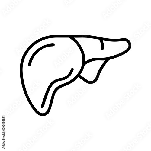 Liver vector icon, health design, simple black and white illustration