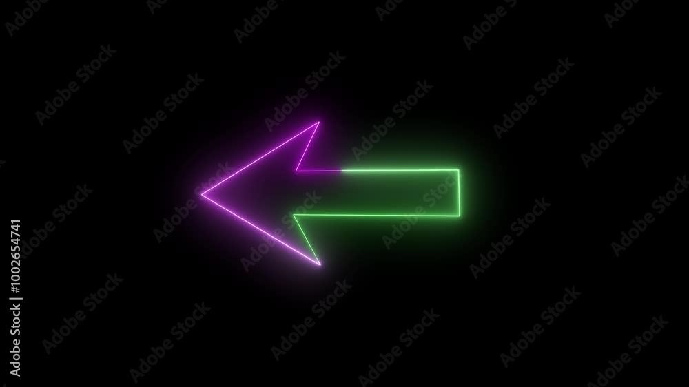 Neon glowing arrow Loop Animation direction in the left,Neon arrow icon concept.Arrow Loop Animation left direction Neon glowing arrow Loop Animation direction in the left,Neon arrow icon concept.Arrow Loop Animation left direction
