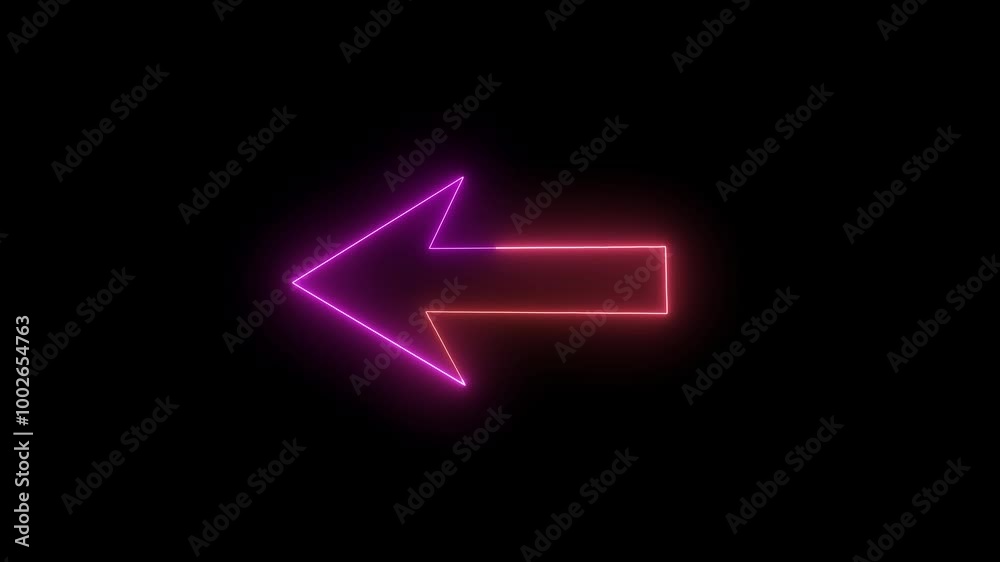 Neon glowing arrow Loop Animation direction in the left,Neon arrow icon concept.Arrow Loop Animation left direction Neon glowing arrow Loop Animation direction in the left,Neon arrow icon concept.Arrow Loop Animation left direction