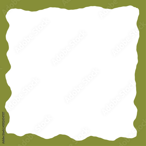 Olive Green Border with Wavy Frame