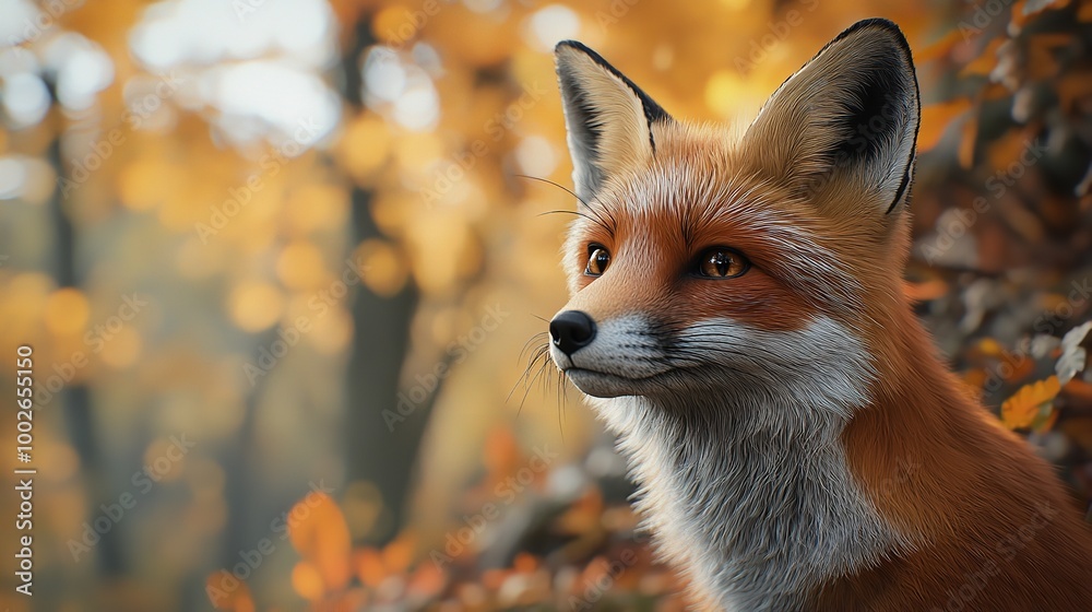 A Close-up Portrait of a Red Fox in the Forest A Close-up Portrait of a Red Fox in the Forest