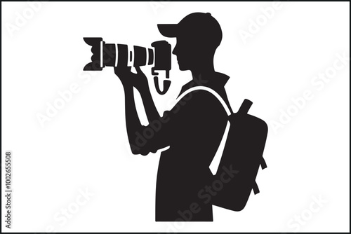 Professional Cameraman Vector Silhouette Collection