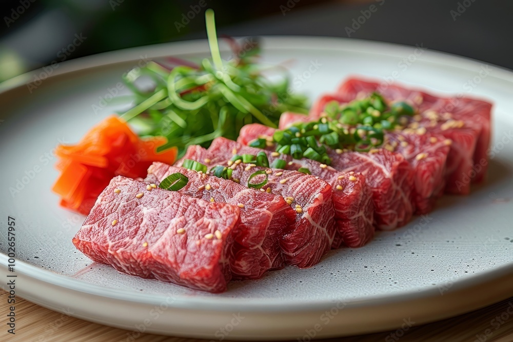 Wagyu A5 beef sashimi slices, beef sashimi, Wooden chopsticks, slices of beef sashimi, Sukiyaki, chopsticks holding beef, Kobe wagyu beef, Wagyu A5 beef, Shabu Shabu, premium beef set... Wagyu A5 beef sashimi slices, beef sashimi, Wooden chopsticks, slices of beef sashimi, Sukiyaki, chopsticks holding beef, Kobe wagyu beef, Wagyu A5 beef, Shabu Shabu, premium beef set...