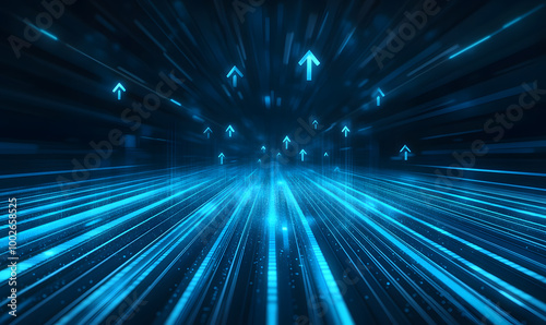 Futuristic Stock Market Chart with Glowing Data or Dynamic Financial Timeline for graphic background