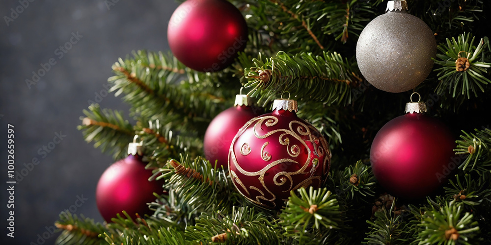 Christmas tree decoration template background, festive style photo. Christmas tree decoration template background, festive style photo.