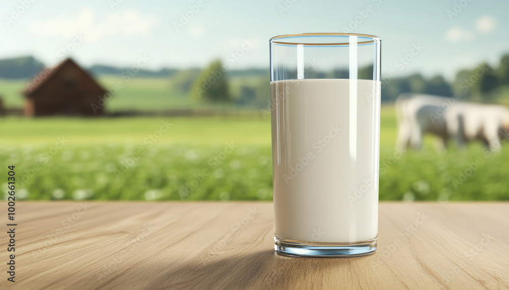 glass tumbler of milk on a table with a green grass glass tumbler of milk on a table with a green grass