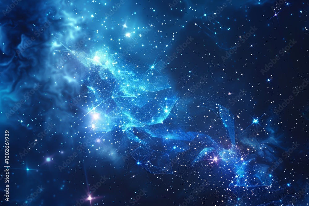 Cosmic whale constellation in a starry galaxy Cosmic whale constellation in a starry galaxy