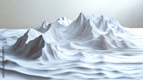 Wallpaper Mural 3D representation of mountainous terrain in a minimalist style. Torontodigital.ca